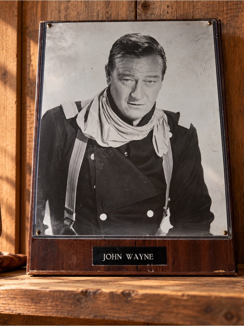 John Wayne Western Portrait Wall Plaque 9 x 12